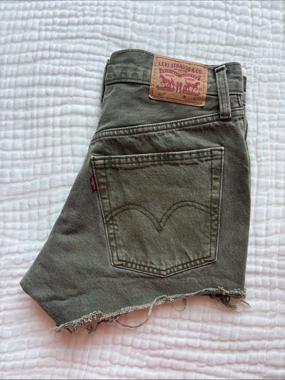 Levi's Original 501 Denim Cutoff Shorts with Raw Hem 24W